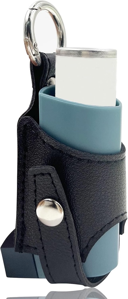 Holder Travel Case for Asthma Inhaler, Compact Case for Handy Inhaler dla dorosłych i dzieci (tylko przypadku) (Black- Black)