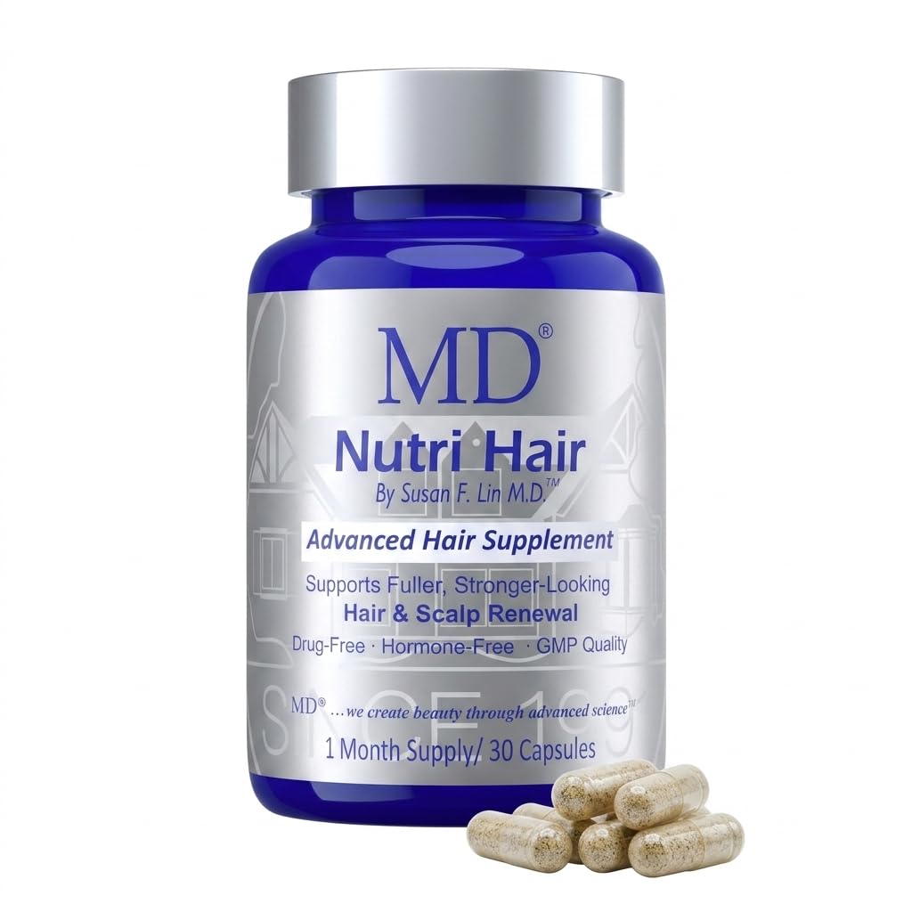 MD Nutri Hair Growth Supplement z Biotin (30 Kapsułki) 124; do utraty włosów, minimalizuje wypadanie włosów, cieńsze, pęknięcia i promocje dłuższe, grubsze włosy