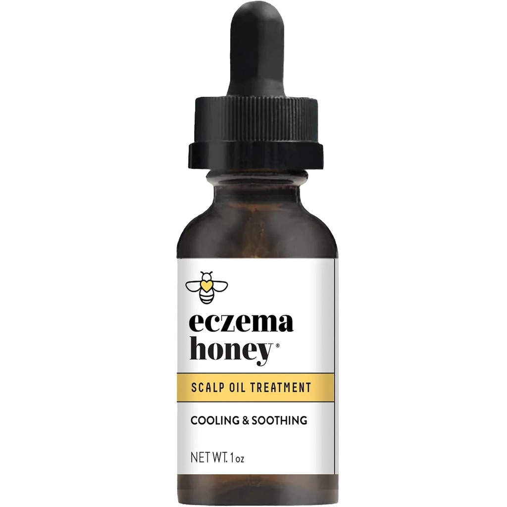 ECZEMA HONEY Soothing Scalp Oil - Natural Honey Hair Oil & Scalp Care - Daily Itchy Scalp Relief Serum - Dry Scalp Leczenie pomaga z łuszczycą, Łysienie skórne, Łysienie i więcej (1 Oz)