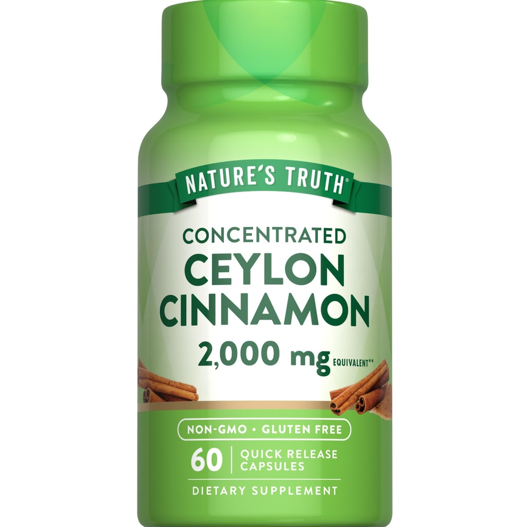 Nature 's Truth Ceylon Cynamon Pill kapsułki 124; 2000mg 124; Non- GMO & Gluten