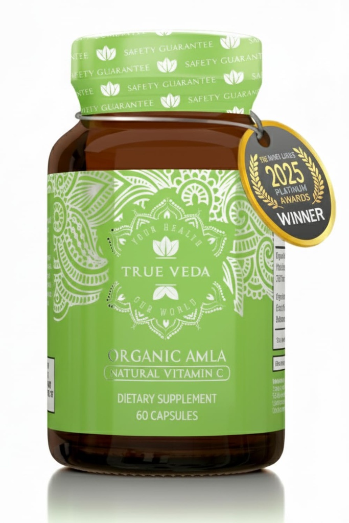 Organic Amla kapsułki - Witamina C 124; USDA Organic Certified RNA 124; Cała roślina spożywcza na bazie witaminy C 124; Amalaki suplement Equipment 124; Pochodne Amla Fruit 124; Indian Gooseberry Equipment 124; Wegan Equipment 124; Ayurveda Equipment 124; 60 Amala Pills