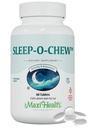 Maxi Health Sleep- O- Chew Truskawkowe tabletki do żucia z Magnezu, Inozytol, L- Tryptofan, 3mg Melatonina na wsparcie snu - Non Habit Forming Sleep Assistant dla dorosłych, Kosher Sleep Supplement, 60 Count