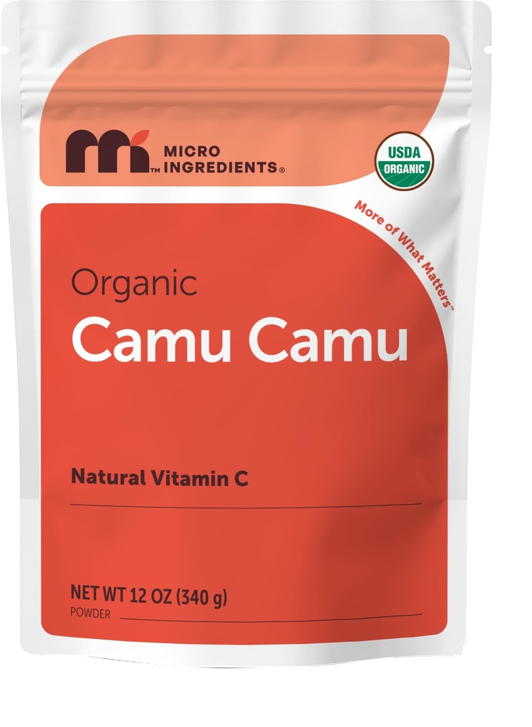 Organiczny Camu Camu Proszek, 12 oz 124; Wysoka naturalna witamina C Poziom 124; Świeże mrożone jagody Źródło 124; Brak GMO, Wegańskie Przyjazne
