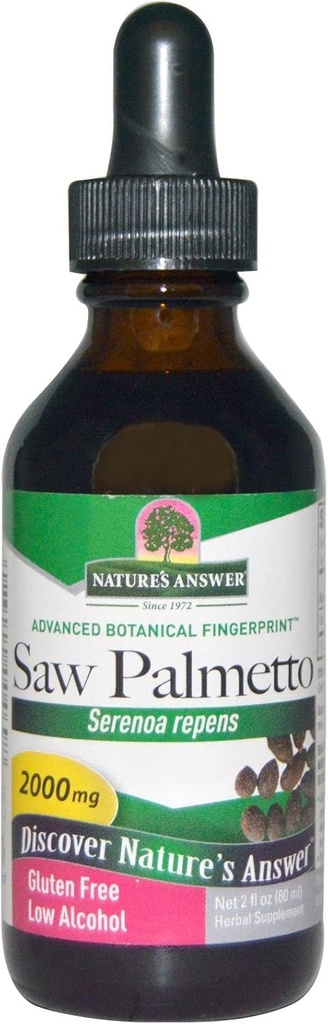 Odpowiedź przyrody Saw Palmetto Berry Extract 2 Płynna uncja 124; Wsparcie prostaty 124; Naturalne zdrowie moczu 124; Promotuje wzrost włosów