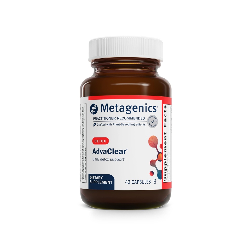 Metagenics AdvaClear - Daily Detox Support with B Vitamins, Zinc & Pantothenic Acid - Supports Liver & Immune Health* - Non-GMO, Gluten-Free, Vegan - GMP Certified Facility - 42 Capsules