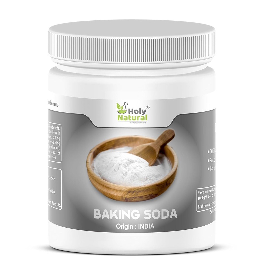Ho.ly Na.tu.ral Baking Soda 250 gm | Food Grade Sodium Bicarbonate | For Cooking, Baking & Cleaning
