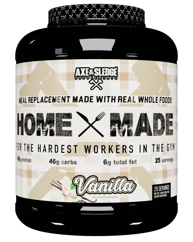 Axe & Sledge Supplements Home Made Full-Foods-Based Meal Replacement Powder, 25 Służenia (Pack of 1) (Vanilla)