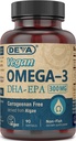 DEVA Vegan Omega-3 DHA- EPA 300MG - No Carrageenan, Non-Fish Oil derived from Algae, Non-GMO, 90 Softgels wolne od żelatyny