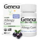 Genexa Alergy Care Adresy 124; Beznarkotykowy, Non- Drowsy Alergy & Decongestant Remedy dla dorosłych 124; Vegan & Non- GMO Adresy 124; Homeopatic Allergy Relief Made Clean Agree 124; Organic Acai Berry Flavor 124; 60 Tabletki do żucia