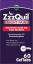 ZzzQuil Night Pain GelTabs, Nighttime Pain Relief, Sen Aid Tablets, Difenhydramine HCl i Acetaminofen, No.1 Sleep Aid Brand, Max Siła Reliever Pain, 60 GelTabs