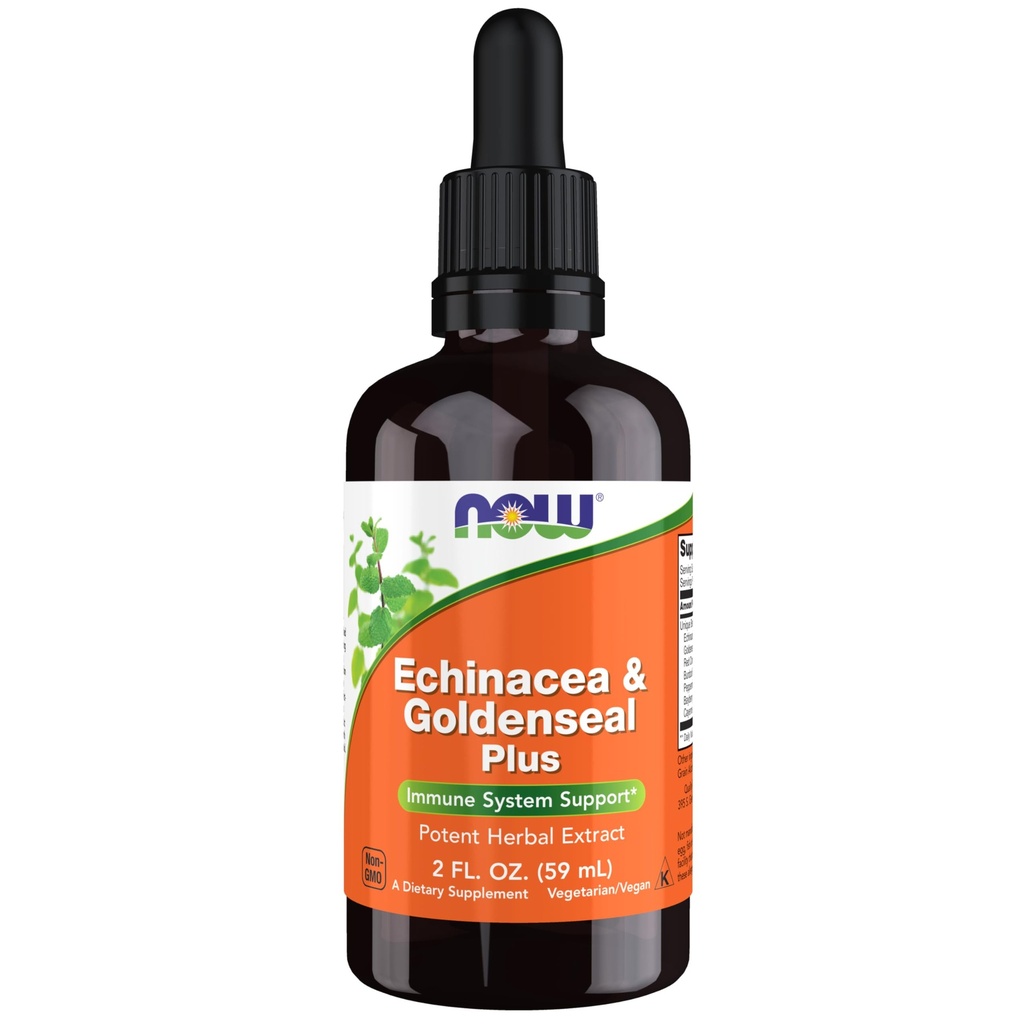 Teraz suplementy żywności, Echinacea & Goldenseal Plus z kroplomierzem, Wsparcie systemu immunologicznego *, 2- unce