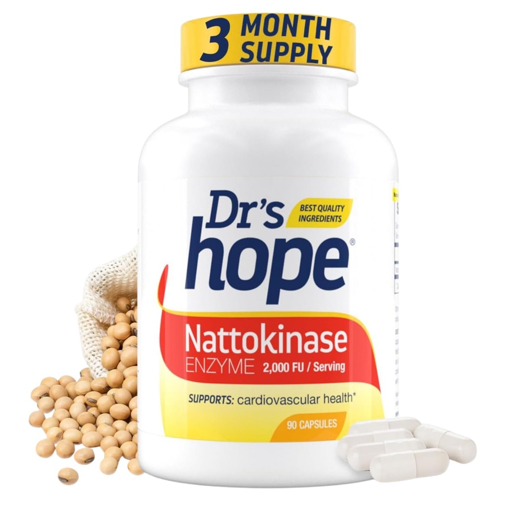 Nattokinase 2000 FU - Suplement Nattokinase wspomaga zdrowie układu sercowo-naczyniowego i zdrowe krążenie krwi - Non-GMO, Gluten- Free, 90 Kapsułki Veggie, Made in USA