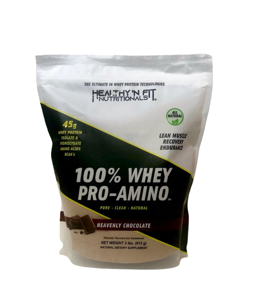 Zdrowe 'N Fit 100% WHEY PRO- AMINO v2.0- Czekolada (2lb): 100% białko serwatki PLUS Peptydy z amerykańskiej # 1 marki w suplementach, technologii i czystości.