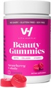 Gumiaki piękności VitaHustle, 2500 µg Biotin, 100 mg Kolagen, Witamina C, B- Complex, Silne włosy, paznokci skóry, niski cukier, Nie GMO, Truskawka Colada, 50 Hrabia
