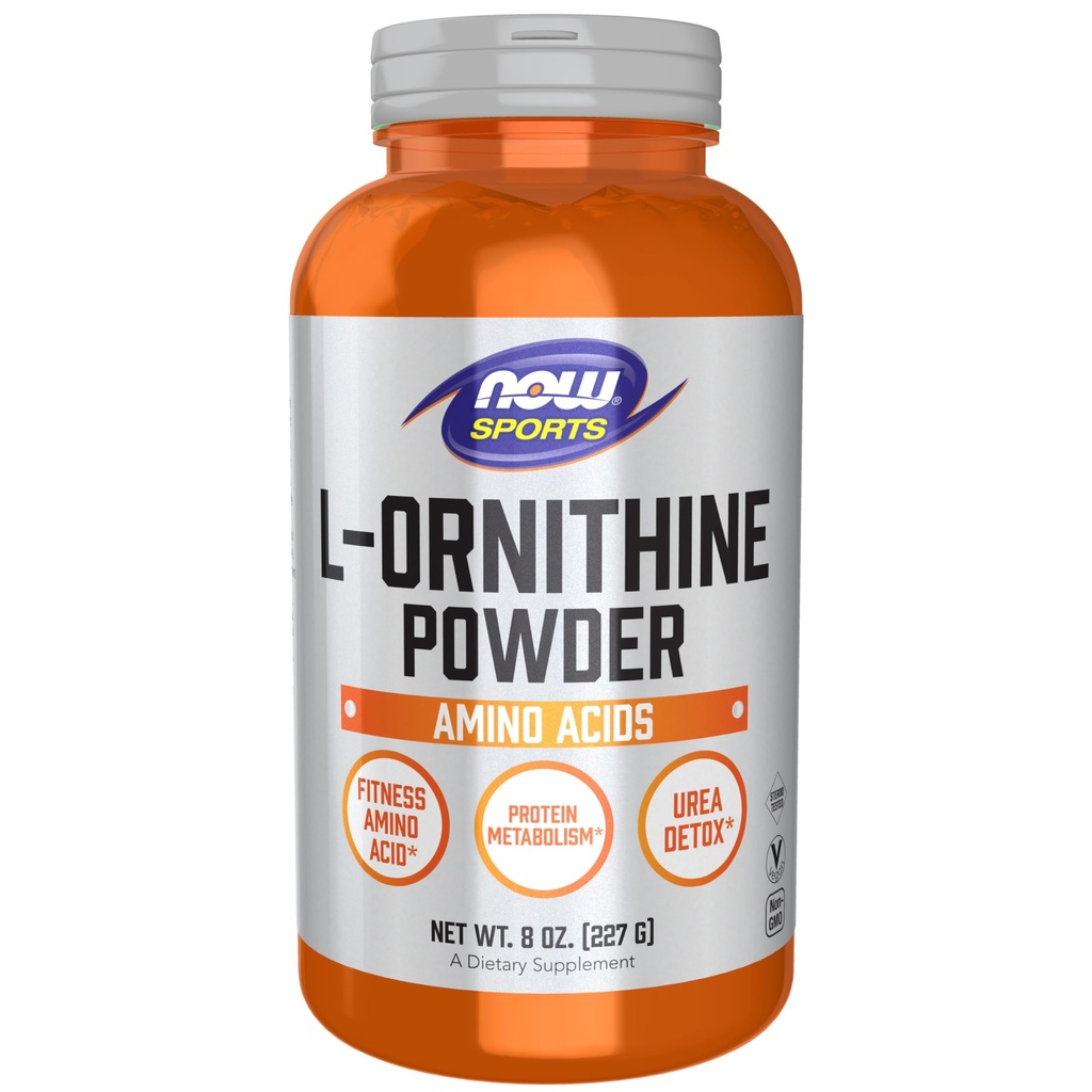 Teraz żywność Sport Żywienie, L- Ornityna Proszek, Metabolizm białka * i Detox moczu *, Amino Kwasy, 8- Ounce