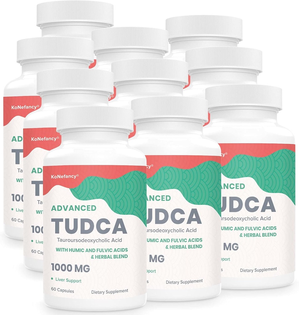 Uzupełnienie wątroby TUDCA 1000mg - 600 Kapsułek wegańskich, Mieszanka cieśni mleka Herbal z Fulvic i kwasem Humicznym dla wątroby, Zdrowie pokarmowe