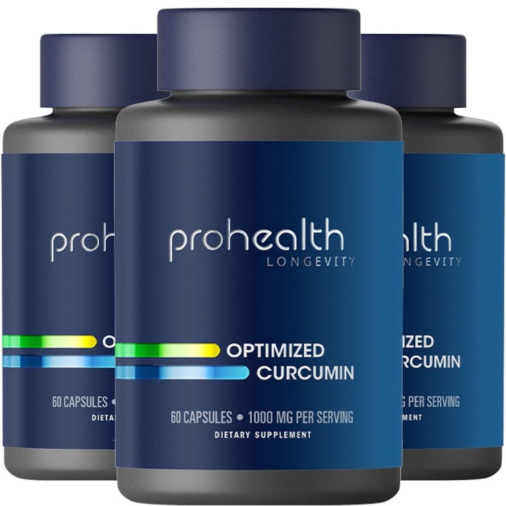 ProHealth Turmeric Curcumin Supplement: 285 Times More Biodostępny - opracowany przez neuronaukowców. 1000 mg koncentrat Longvida Curcumin Extract Per Serving (60 x 500 mg kapsułki na butelkę) (3 opakowania)