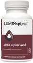 LUMINSPIRED ZDROWIE Alfa Kwas lipowy 600mg CR z Biotinem 500mcg dla lepszej absorpcji, 60 tabletek wegańskich, Wspomaga funkcje przeciwutleniające, Glukoza Metabolizm & Zdrowy Suplement Nerwy, Gluten wolny