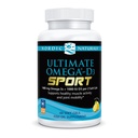 Nordic Naturals Ultimate Omega- D3 Sport, Lemon - 60 Soft żele - 1480 mg Omega- + 1000 IU Witamina D3 - NSF Certified - Wspiera mięśnie, kości, Focus & Endurance - 30 Służenie