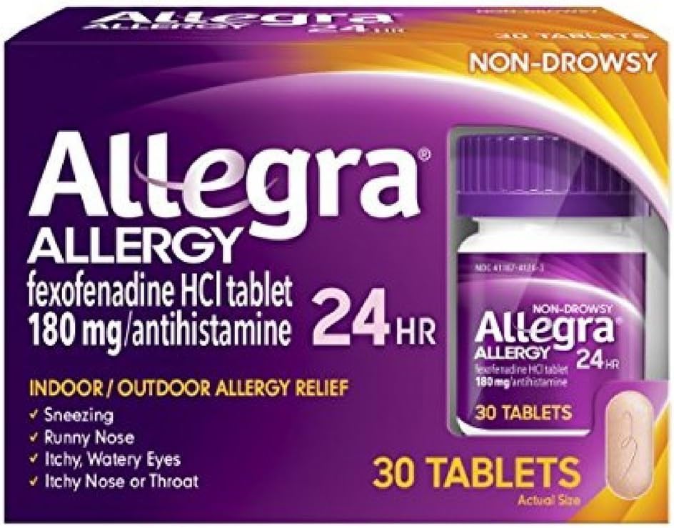 Allegra 24 godzinne tabletki alergiczne 30 tabletek (opakowanie po 2)