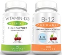 Mauricetes Witamina D3 do żucia z K2 i Witamina B12 1000 µg Energia i Zestaw wsparcia immunologicznego