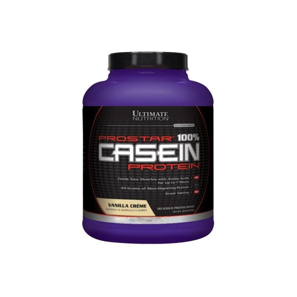 Ultimate Nutrition Prostar Micellar Casein Protein Powder 24 Gramy białka, 9,9 Gramy EAAS i 4,6 Gramy BCAAS- 69 Służenie, Vanilla Powder, 5 Funtów