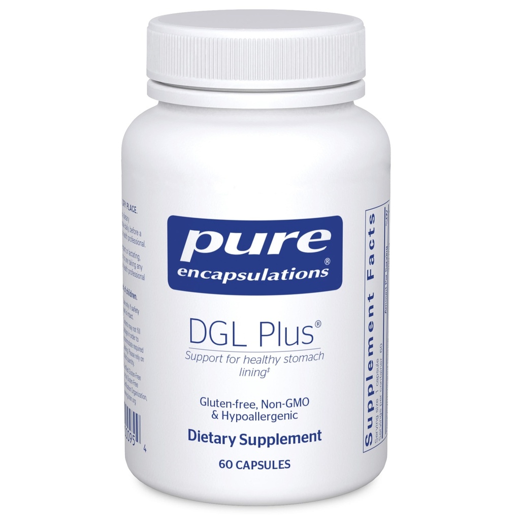 Pure Encapsulations DGL Plus - Gut Health Supplements for Men & Women - with Marshmallow Root, Aloe Vera Extract & Slippery Elm Bark - Non-GMO & Vegan - 60 kapsułki