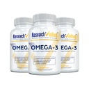 Badania zweryfikowane Omega 3- 1800mg Omega 3 Fish Oil - High 900mg EPA + 600mg DHA - No Aftersmast - 60 Softgel kapsułki - 3 butelki
