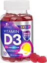 Witamina D3 Gummy 5000 j.m. (125 μg) - Suplement diety witaminy D dla kobiet i mężczyzn - kości, zębów, mięśni i immunologicznego wsparcia zdrowia, wysokiej mocy VIT D3 Nature 's Non-GMO & Gluten Free - 120 Gummies