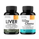 Sandhu 's Liver Renew Cleanse Detox Support & 15 Day Gut Cleanse Supplement Dietetyczny dla kobiet i mężczyzn