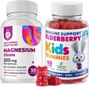 Żeberka dla dzieci i Magnezu 200 mg Gummies Sugar-Free - Zdrowy system immunologiczny Booster i wsparcie zdrowia z Elderberry Extract z Magnezu spokojne żucia dla dzieci i dorosłych Sugar- Free