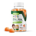 Viteey Cynk dla dzieci Gummies 10mg, z witaminą C & Echinacea - Wsparcie immunologiczne, Potężny naturalny przeciwutleniacz, Dzieci Cynk suplement witaminy - Wegan, Żelatyna wolna - Smaczne guma do żucia pomarańczowy