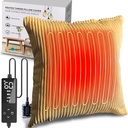 Createrrill Heated Pillow Cover 18x18 (No Pillow Insert), Menstrual Heat Pad for Back Pain Relief, Period Heat Pads for Cramps