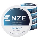 NZE Kofeina Nootropowe Pouches (Peppermint) - Energy Pouches z 50mg Kofeina, Alpha GPC, L- Tyrozyna i L- Theanina bez cukru lub sztucznych słodzików - 15 Nikotyny Free Pouches Per Can - 5 opakowań