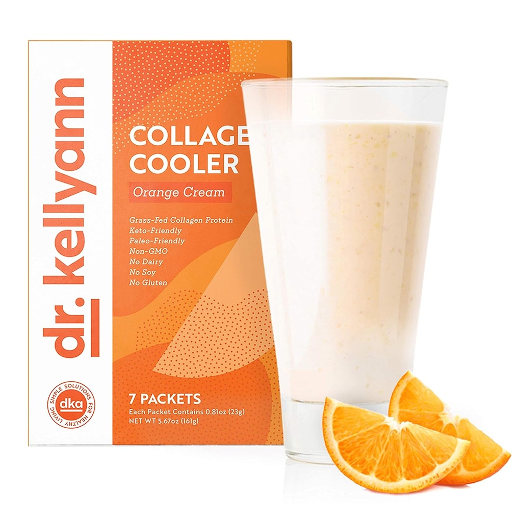 Dr Kellyann Pomarańczowy krem Keto Shake Pakiety (7 Sług) - 15 g Białko, Kolagen, Keto & Paleo- Przyjazny, 1 Pack