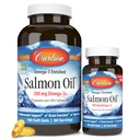 Carlson - Nordic Salmon Oil, 500 mg Omega- 3, Nordic Salmon Oil Supplement, Wild Caught Omega 3 Salmon Oil Capsules, Sustainable Sourced, Brain, Heart & Joint Health, 180 + 50 Softgels