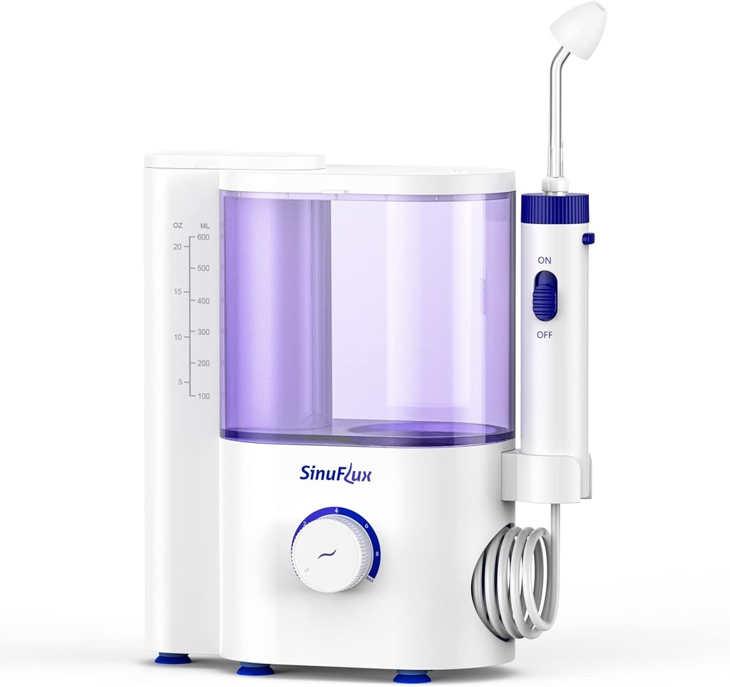 System nawadniania błony śluzowej nosa, Pulsating Nasal Rinse Machine dla Sinus & Alergy Relief Electric Neti Pot z Dostosowalnym Nasal Cleaner Kit
