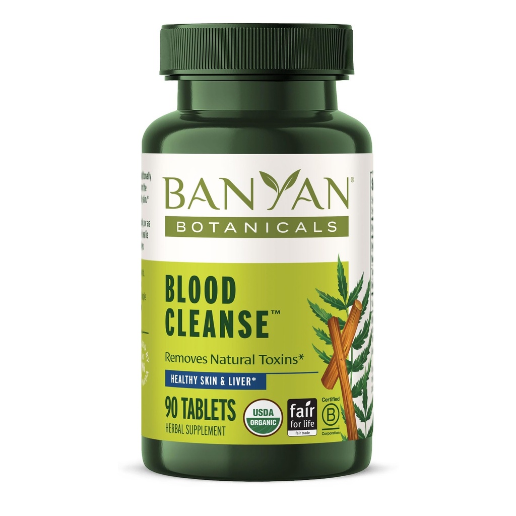 Banyan Botanicals Blood Cleanse Tablets - Organic Clear Skin Supplement with Manjistha & Neem - Herbs Blood Cleanser for Natural Detox & Healthy Skin * - 90 Tablets - Non GMO Sustainable Sourced Vegan
