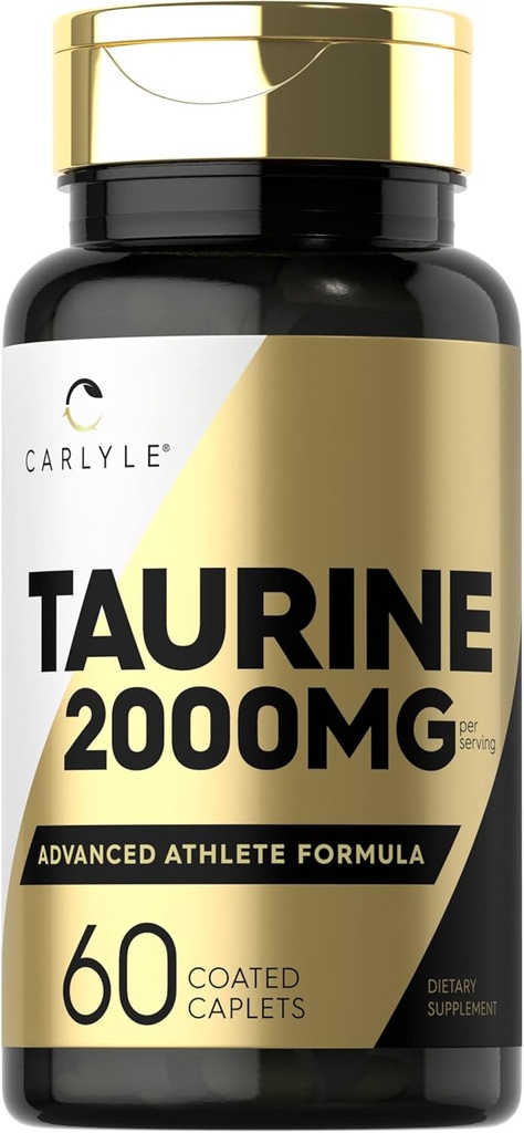 Carlyle Tauryne 2000mg ↓ 124; 60 Kaplet ↓ 124; Amino Acid Supplement ↓ 124; Podwójna siła ↓ 124; Wegetarianin, Non-GMO & Gluten Free