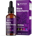 Elderberry Extract Drops 2000mg (Sambucus nigra) Herbal Supplement Absorbs Better Than Kapsułki, 1 Miesiąc Dostawy, 84 Służenie, Alkohol wolny nalewka - 2 Oz, Opakowanie 1