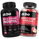Myo- Inositol & D- Chiro Inositol & Gummies ACV - 40: 1 Stosunek Hormonu Równowaga dla Kobiet i Jabłka Cydr Gummies - Suplementy do wsparcia cyklu menstruacyjnego i zdrowia kobiet
