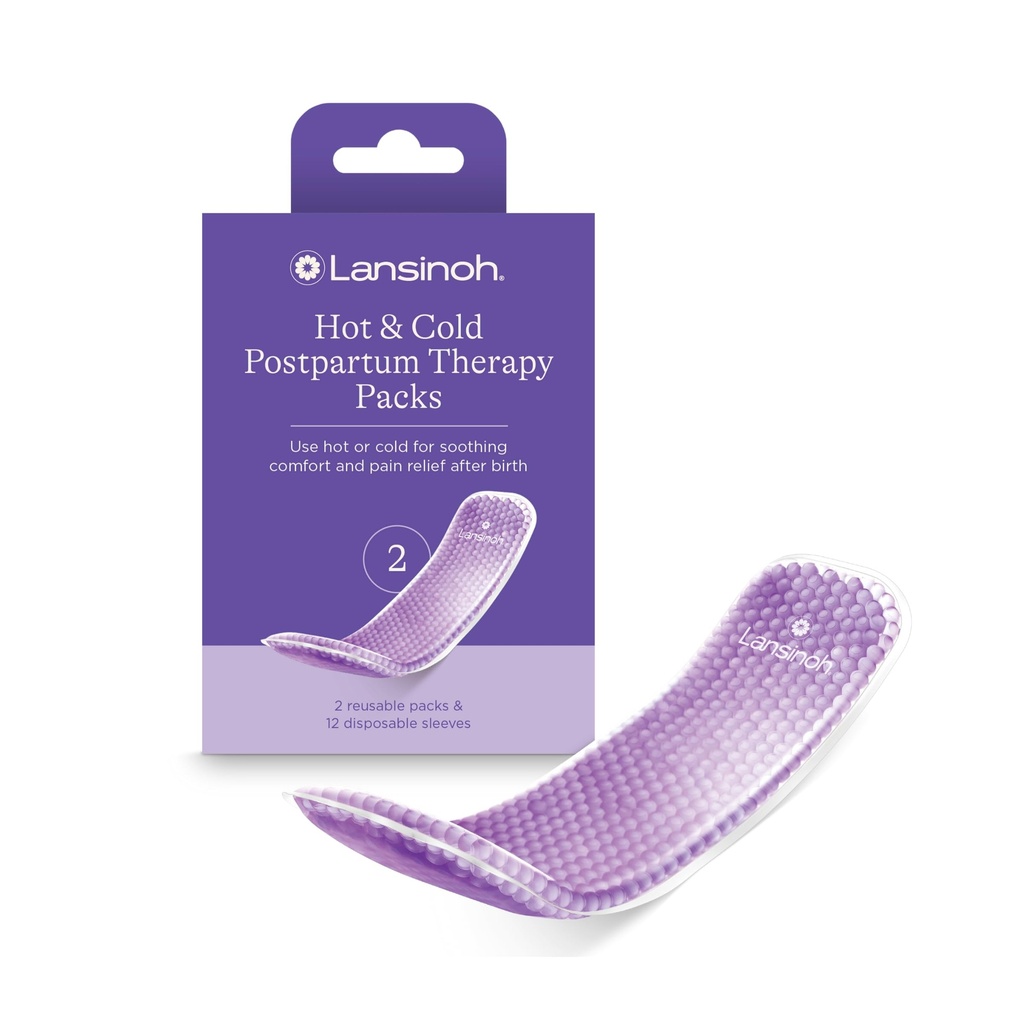 Lansinoh Hot and Cold Postpartum Pads - wielokrotnego użytku Perineal Ice Packs for Postpartum Recovery, Praca & Dostawa Essentials, 2 Count