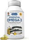 ANDREW LESSMAN Essential Omega-3 Mint - 600 Softgels - Ultra- Pure, High Potency Omega-3 Oils. Wysoka DHA, brak żołądka, brak środków trujących, brak rtęci. Małe łatwe do połykania Softgels
