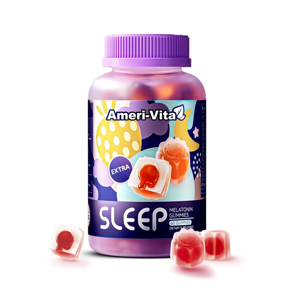 Gumiaki senne dla dorosłych, z Melatonin 3 mg, L teanina, Ashwagandha, Gluten Free, Cukier-Free, Truskawkowy Flavor 60 Hrabia