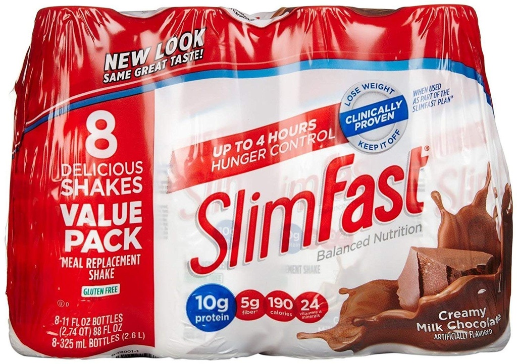 SlimFast Advanced Nutrition Creamy Milk Chocolate - Wymiana posiłków - 20 g białka 8 Count (opakowanie po 3) Razem 24 11OZ Butelki