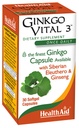 HealthAid Ginkgo Vital 3 - Once- Daily Softgel z Ginkgo Biloba, Syberyjski Eleuthero & Koreański Ginseng Budapeszt 124; Wsparcie mentalnej klaryty & cyrkulacji 124; 30 Softgels