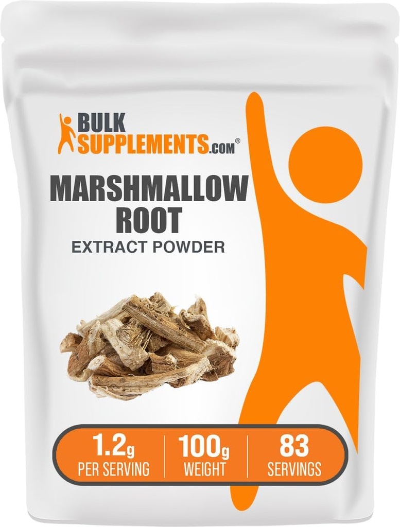 BulkSupplements.com Marshmallow Root Extract Powder - Marshmallow Root Supplement, Herbal Supplement - Gluten Free, 1,2g per Serving, 100g (3.5 oz) (Opakowanie po 1)