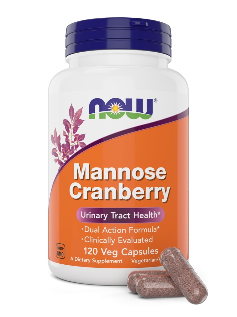 Teraz żywności Mannose żurawiny, 120 Kapsułki Veg - z PAC - 450mg dMannose, 250mg Żurawiny - Bledder Cleanse and Urnary Tract Health * - Vegan Friendly Supplement, Non-GMO