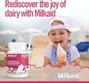 Milkaid Junior Pack Flavor 124; Pomaga zapobiegać gazowi, wzdęcia, Biegunka u dzieci 124; Szybkie działanie suplement diety mlecznej dla dzieci 124; 180 Tabletki