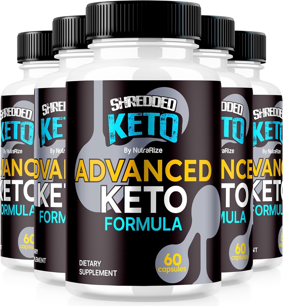 (5 opakowań) Rozdrobnione tabletki Keto, Kapsułki Premium Keto odchudzające, Wszystkie naturalne suplementy Keto do wsparcia celów fitness i ciała, Oficjalne Recenzje ShreddedKeto (300 kapsułki)